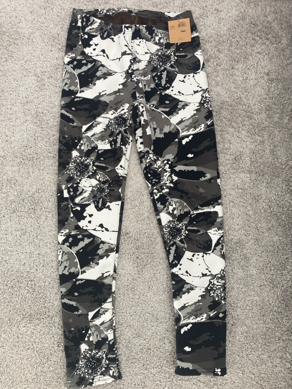 Men's Floral Camo Performance Leggings - Black & Gray